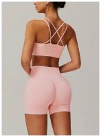 Sujetador de Yoga cruzado con espalda con fugas para mujer, Top deportivo ajustado a prueba de golpes de secado rápido para gimnasio, Top deportivo para correr al aire libre, camiseta sin mangas de Color sólido - details 10