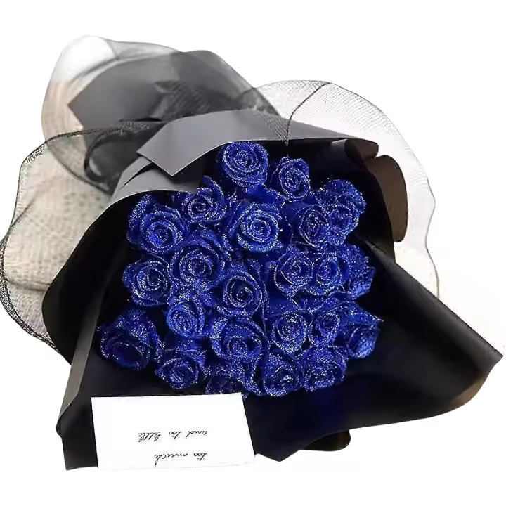 Ramo de Rosas Brillantes Paquete de 10 Flores Artificiales con Tallo Ramo DIY de Amor para Regalo - 1