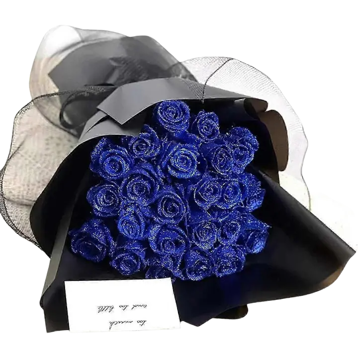 Ramo de Rosas Brillantes Paquete de 10 Flores Artificiales con Tallo Ramo DIY de Amor para Regalo - 1