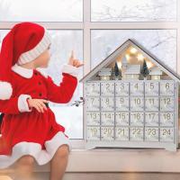 Calendario de Adviento 2024, calendario de cuenta regresiva de 24 días, madera, blanco, regalos de Navidad para niños - details 2