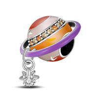 Pulsera de viaje de plata esterlina S925 con encantos de tierra para mujeres DIY de 3mm joyería fina de cumpleaños regalo con cuentas de zirconia y piedra natural - details 0