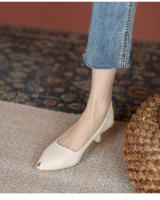 Francés desnudo tacones altos zapatos de mujer stiletto primavera y otoño 2025 nueva primavera solo zapatos profesionales trabajo zapatos de cuero tacón medio - details 3