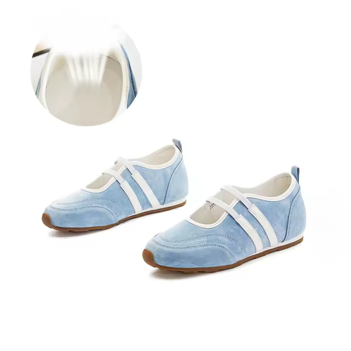 Zapatos Mary Jane de cuero con aumento de altura interior de 2,5 cm, nuevos zapatos de entrenamiento alemanes de suela plana, zapatos versátiles de mujer con boca baja. - 1