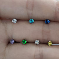 Juego de Piercing Labret de titanio para labio, Piercing de cristal Monroe 5A, para labio, oreja, Tragus, hélice, cartílago, G23, 2 piezas, 16G, 6/8/10mm - details 4