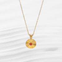 Colgante de mujer ins simple en forma de flor de nicho de lujo ligero de acero inoxidable Black King - details 9