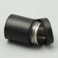 Villa para acampar al aire libre, juego de tazas VIE, suministros para picnic, copas de vino y cerveza de acero inoxidable, cuero PU, 30/70 ml, 4 piezas. - details 10