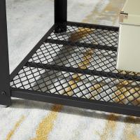 Mesa de Centro Industrial Diseñada Ideal para Televisión, Salón, Gran Estante, Patas Ajustables, Protege el Suelo, Estructura de Metal, Estable, Fácil de Montar - details 8