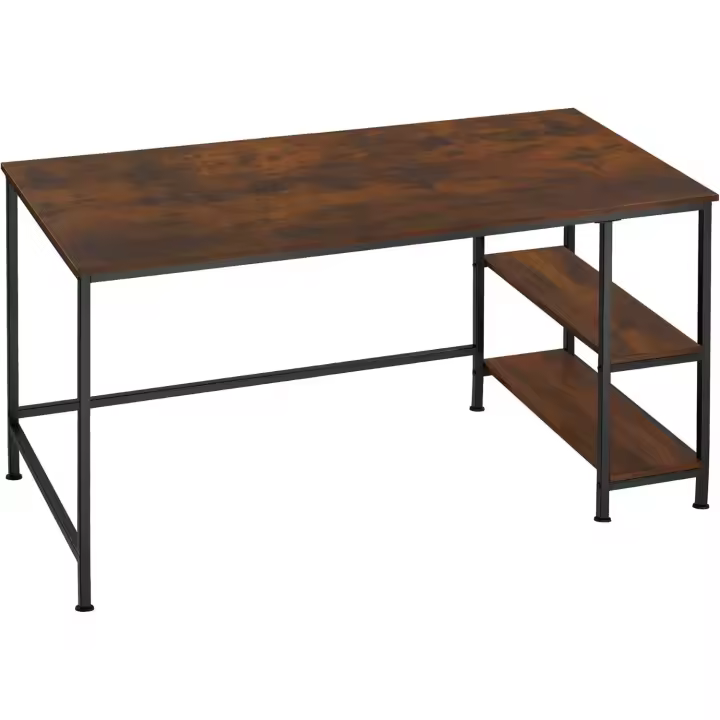 Mesa para despacho, Mueble de Oficina, Mesa ejecutiva Estilo Industrial (Madera Industrial Oscura, rústica) - 1