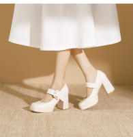Zapatos Mary Jane de tacón alto con punta cuadrada, hebilla y tacón grueso. - details 17
