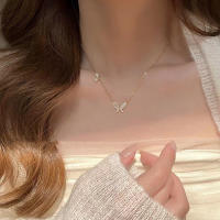 Collar de mariposa de acero inoxidable 316L, cadena ligera de lujo para clavícula pequeña, joyería exquisita de moda para mujer - details 5