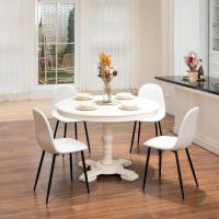 Juego de 4 sillas giratorias de ante para comedor con asiento acolchado, sillas de diseño para salón o cocina, con patas de metal negro, marrón - details 44