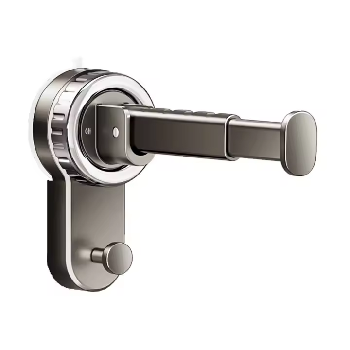 Colgador de ropa con ventosa sin perforaciones, colgador de ropa extensible montado en la pared, organizador plegable, estante de secado de ropa que ahorra espacio - 1