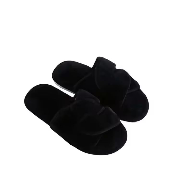 Zapatillas de interior de piel sintética suave para mujer para calidez, zapatillas informales de otoño invierno, verano con plantilla EVA y función antideslizante - 1