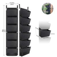 Bolsa vertical de fieltro montada en la pared, contenedor para cultivo de flores y verduras, máquina para plantar jardín interior y exterior, 6 bolsillos, - details 11