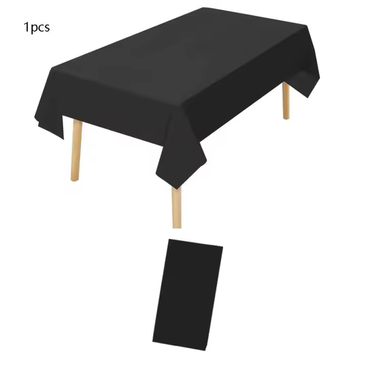 Mantel rectangular negro de 54 x 108 pulgadas: manteles desechables para comidas, fiestas y otros ocasos. - 1