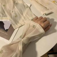 Mangas de Sol de Girasol de Seda de Hielo Transpirable Anti-UV Protección de Brazo Deportiva y al Aire Libre para Verano - details 4
