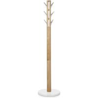 Perchero con 9 ganchos abatibles, Madera de caucho, Blanco - details 15