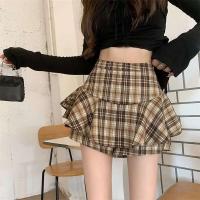 Minifalda escalonada Y2K de cintura alta con volantes y tartán, falda a cuadros, traje estético para mujer - details 0