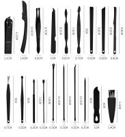 Juego de tijeras para uñas, juego negro de 18 piezas, cortaúñas oblicuo, juego completo de herramientas para el cabello y la manicura. - details 11