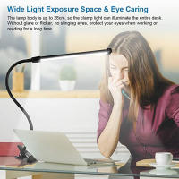 Lámpara LED de escritorio con Clip, luces de lectura de libros con 3 modos de color y atenuación de 10 niveles para cabecero de cama, mesa, iluminación de tareas - details 5