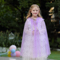 Girl Costume Children Elegant Dress Cape Kids Christmas Halloween Party Supply Girl Tulle Cloak Elsa Rapunzel Cosplay Accessory - details 19