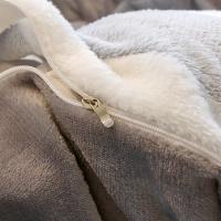 Sábana de Terciopelo Cálido Coral para Invierno con Estampado de Flor Hueso de Couette Suave y Grueso 240x220 - details 45