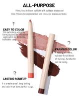 Juego de lápices para sombra de ojos, 12 piezas, maquillaje mate, resistente al agua, barra abrillantadora, crayón, MOCA del desierto, color Beige y dorado - details 1