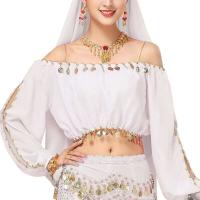 Tops brillantes con cuentas de lentejuelas en el vientre, disfraces de baile sexys, disfraces con flecos para festivales, discotecas, fiestas, Tailandia, India y Arabia - details 32