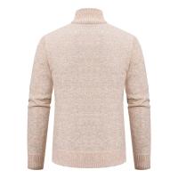 Abrigo deportivo informal para hombre, cárdigan cálido de lana con cremallera, cuello alto, Color sólido, otoño e invierno - details 3