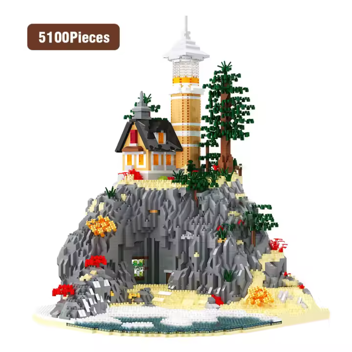 Bloques de construcción de faro para niños, juguete con luz LED DIY, 5100 piezas, Micro ladrillos, bloques de montaje, juguetes, regalos para cumpleaños de niños - 1