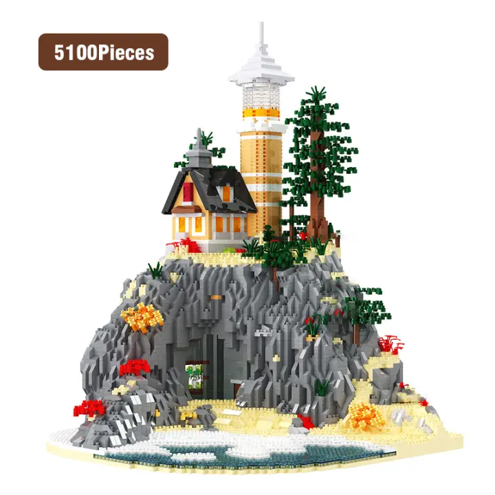 Bloques de construcción de faro para niños, juguete con luz LED DIY, 5100 piezas, Micro ladrillos, bloques de montaje, juguetes, regalos para cumpleaños de niños - 1