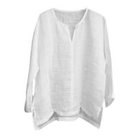 Nueva camisa holgada informal de manga larga de Color sólido de verano y primavera para hombre, Tops con cuello en V, talla S-3XL - details 6