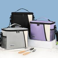 Bolsa de almuerzo aislada, bolsas de almuerzo grandes para mujeres y hombres, bolsa de almuerzo reutilizable con correa de hombro ajustable - details 1