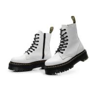 Suelas gruesas con forro polar Botas Dr. Martens, cremalleras laterales, botas cortas de mujer británica, suelas de pastel, botas de trabajo y zapatos de algodón - details 6