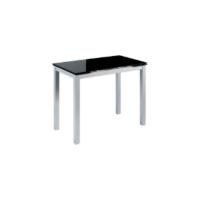 Mesa de Cocina o salón Extensible Moderna, CALCUTA, Color Blanco/Plata - Material Cristal Templado/Metal 100/140 x 60 x 76 cm - details 11