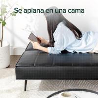 Sofá Cama - Sofá Cama Plegable 2 en 1 - Adecuado para habitaciones de invitados y espacios pequeños - PVC Negro - details 3