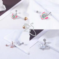 ZS-colgante de mariposa colorida para el ombligo, anillo con diamantes de imitación, gota larga, anillos para el vientre, Piercing de Barball para el ombligo, joyería, 1 unidad, 14G - details 16