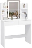 Mesa de Maquillaje Moderna con Espejo y Luces LED Regulables 2 Cajones Grandes y 4 Estantes - details 18