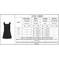 - Otoño nuevo vestido de fiesta corto elegante de moda femenina informal sin mangas con lazo para mujer - details 0