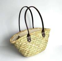 Artículos populares, bolsos de viaje de verano hechos a mano con hierba personalizada para mujer, bolso de vacaciones en la playa, bolso de mano con asa de Pu - details 3