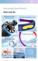 Ventilador de cuello colgante con carga tipo C, batería de 2400 mAh, ventilador de turbina Halter pequeño portátil, ventilador silencioso para viajes al aire libre y deportes - details 1