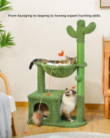 Árbol de cactus para gatos de escalada interior, torre de juego para gatos con hamaca poste rascador - details 3
