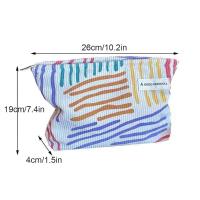 Bolsa de Cosméticos de Viaje Portátil Diseño a Rayas Coloridos de Corduroy - details 1