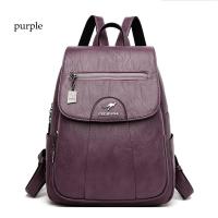 Mochila De Cuero Suave Para Mujer En 5 Colores Bolsa De Hombro Vintage Casual Viaje Mochila De Escuela Bolsa Para Damas - details 8