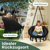 Silla Colgante con Cojín - Sillón Colgante Chill para Adultos y Niños Hamaca hasta 150 kg Asiento Colgante Suspensión Interior y Exterior Sala de Estar y Jardín Terraza, Beige - details 19
