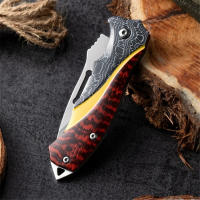 Cuchillo Plegable Portátil EDC Para Camping Y Caza Táctica Hoja De Acero Inoxidable Duradero Con Abrebotellas Y Mango De Madera - details 13