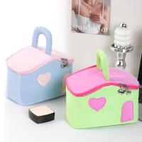 Bolsas de almacenamiento de cosméticos con forma de casa, bolsas de maquillaje de dibujos animados de estilo coreano de gran capacidad, impermeables con asa - details 1