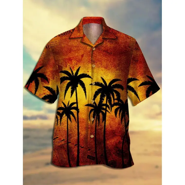 Camisa hawaiana de manga corta a la moda para hombre, camisa con estampado digital en 3D - 1