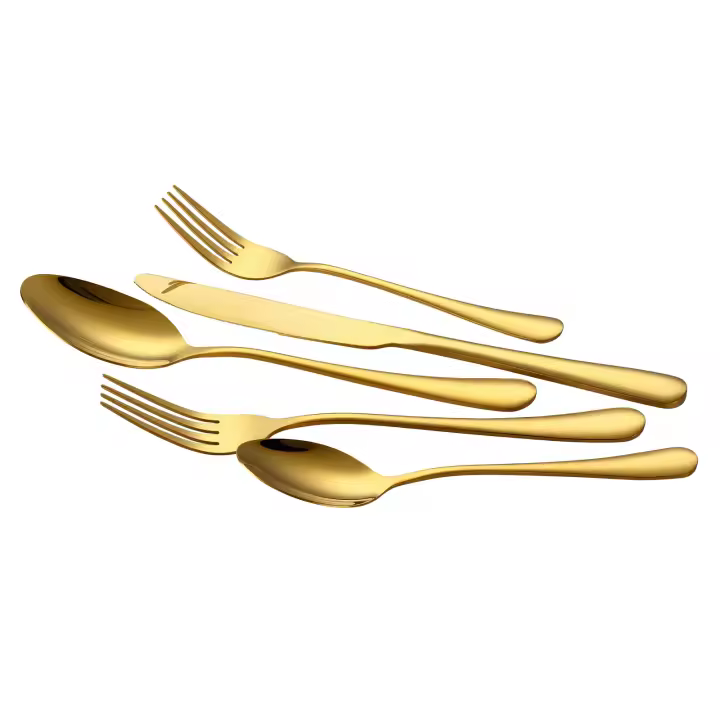 SucceBuy Juego de cubiertos de acero inoxidable, acabado espejo, apto para lavavajillas, utensilios para cocina, comedor, con cuchillo, tenedor, cuchara - 1