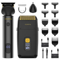 Hatteker-Juego de cortadora de pelo profesional para hombres, Afeitadora eléctrica para hombres, recortadora corporal calva, cortadora de cabello de carga rápida USB, 2 máquinas - details 0